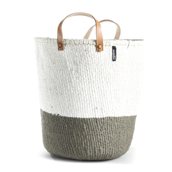 Mifuko Market Basket – Duo warm grey/white- Large