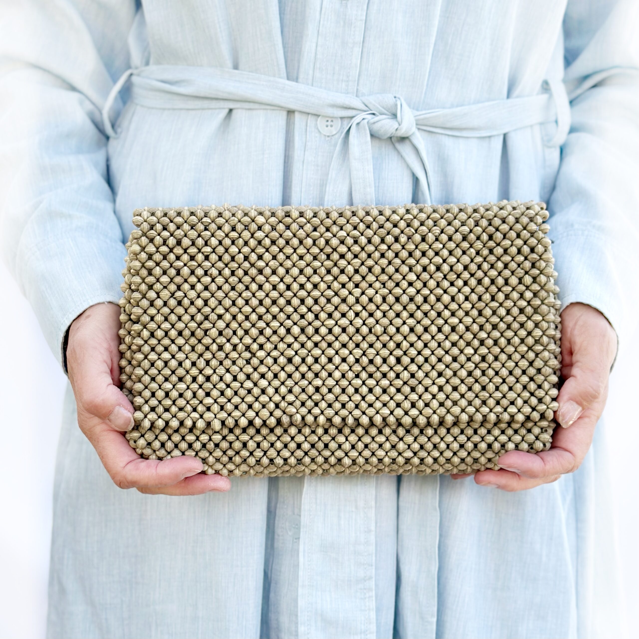 Big Wilma veske, clutch, selskapsveske - beige