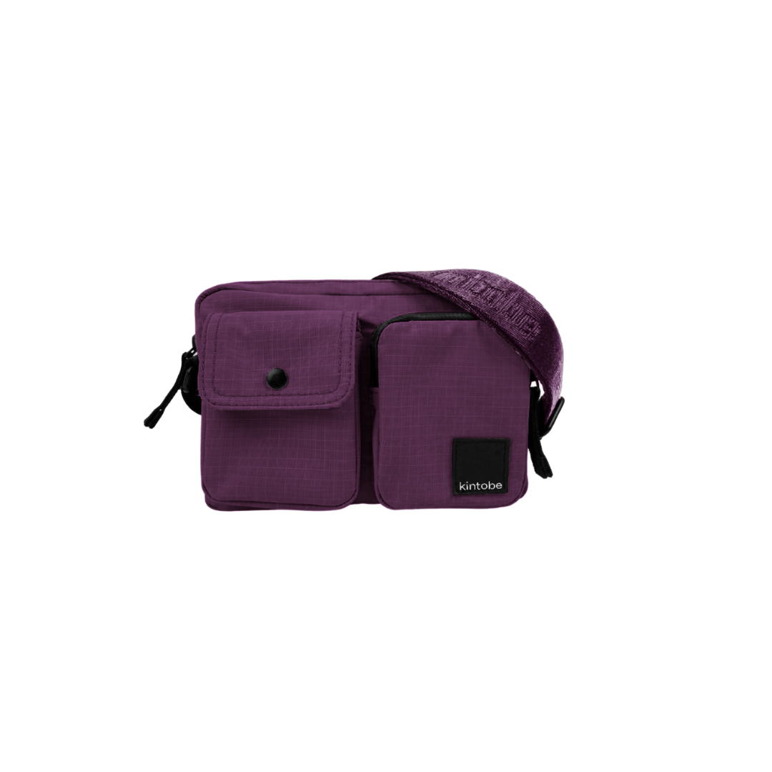 Kintobe mini miles bodycross skulderveske i aubergine, burgunder