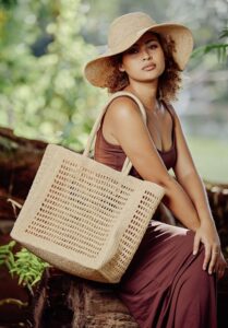 Eksklusiv shopper - Komba natural raffia