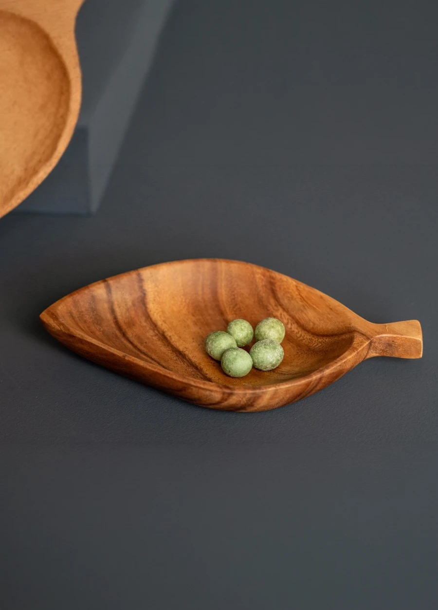 Kinta Leaf fat - tallerken - i akasietre 20 x 13 cm